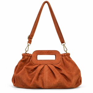Bolso de Ante con Asa de Mano y Bandolera