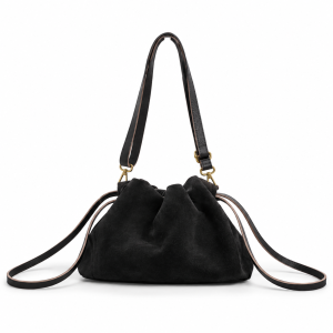 Bolso de Piel de Serraje con Asa Ajustable Bolso de Piel de Serraje con Asa Ajustable