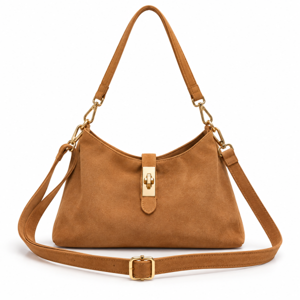 Bolso de Piel de Serraje con Hebilla