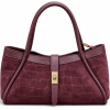 Bolso de Serraje Grabado Efecto Coco con Doble Asa
