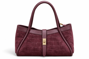 Bolso de Serraje Grabado Efecto Coco con Doble Asa