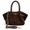 Bolso de Serraje con Asas de Piel