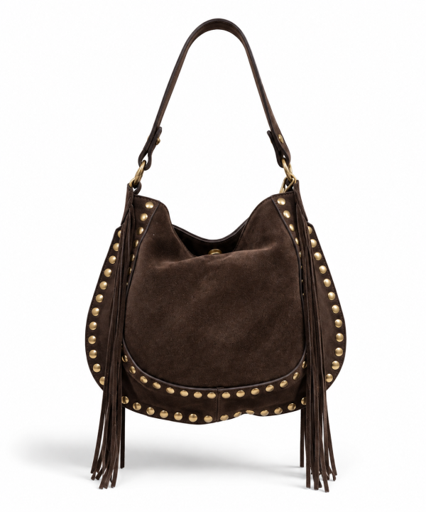 Bolso de Serraje con Flecos y Tachuelas (2) Bolso de Serraje con Flecos y Tachuelas