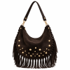 Bolso de Serraje con Flecos y Tachuelas
