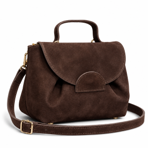 Bolso de Serraje con Solapa y Bandolera Ajustable