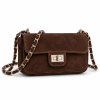 Bolso de Serraje con Solapa y Cadena
