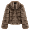 Chaqueta de Pelo Mujer Corta Efecto Animal