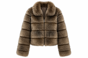 Chaqueta de Pelo Mujer Corta Efecto Animal