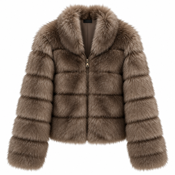 Chaqueta de Pelo Mujer Corta Efecto Animal