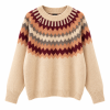 Jersey de Punto Mujer Estampado Geométrico Estilo Fair Isle